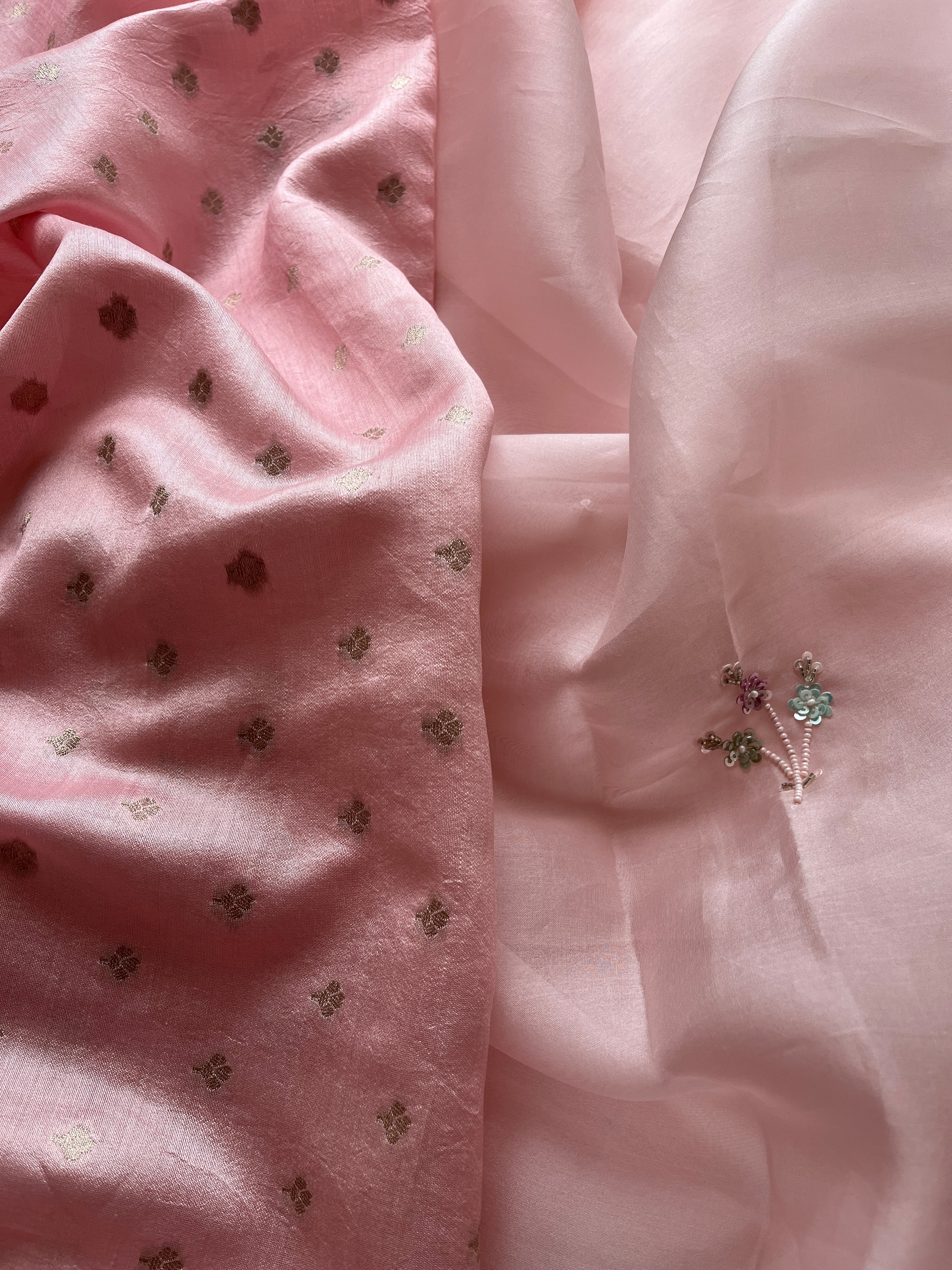 Pink Organza Saree